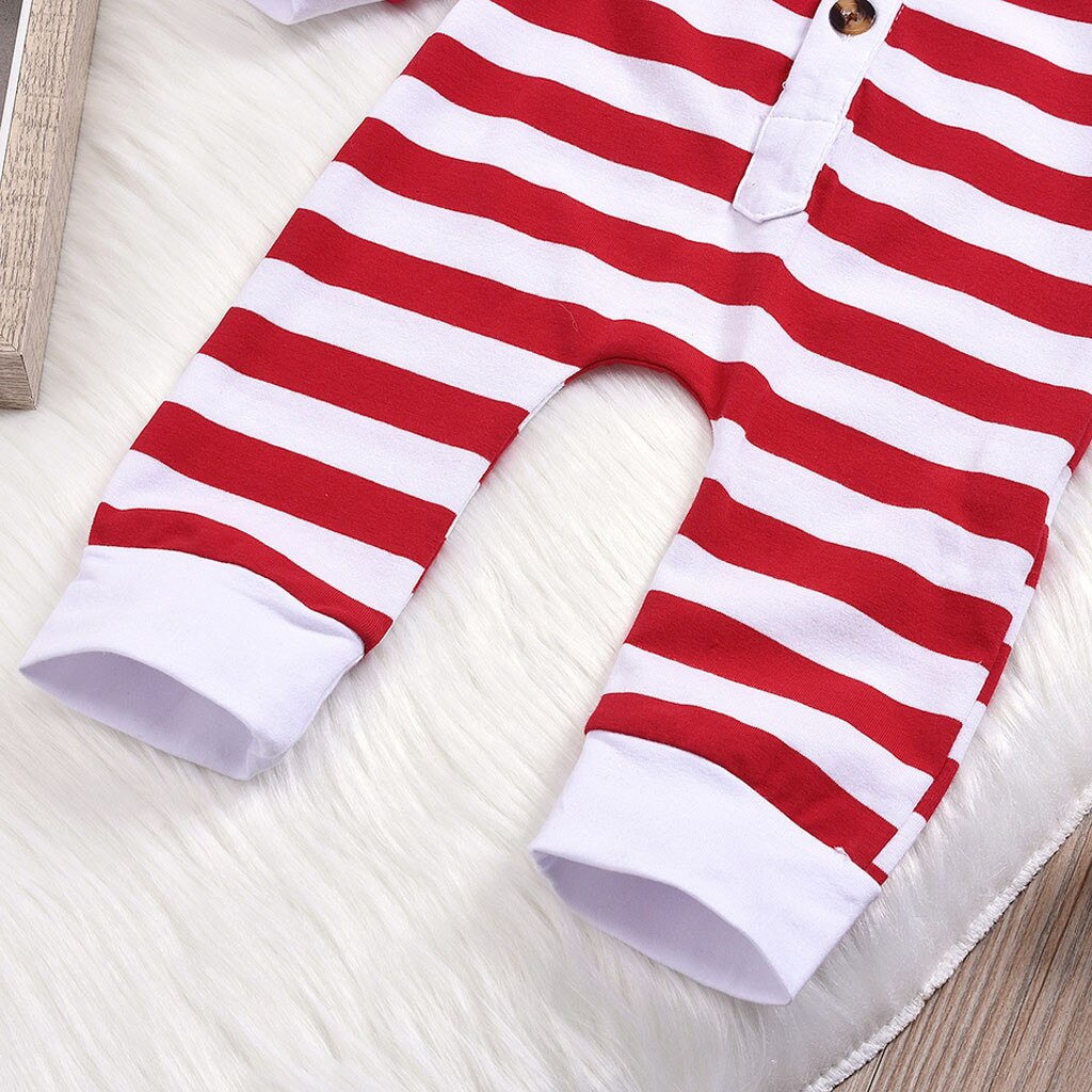 Newborn Infant Baby Gentleman Jumpsuit Striper Bow