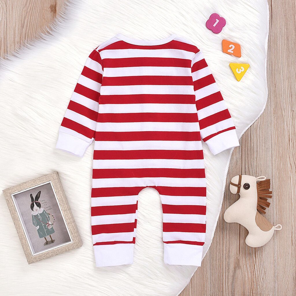 Newborn Infant Baby Gentleman Jumpsuit Striper Bow