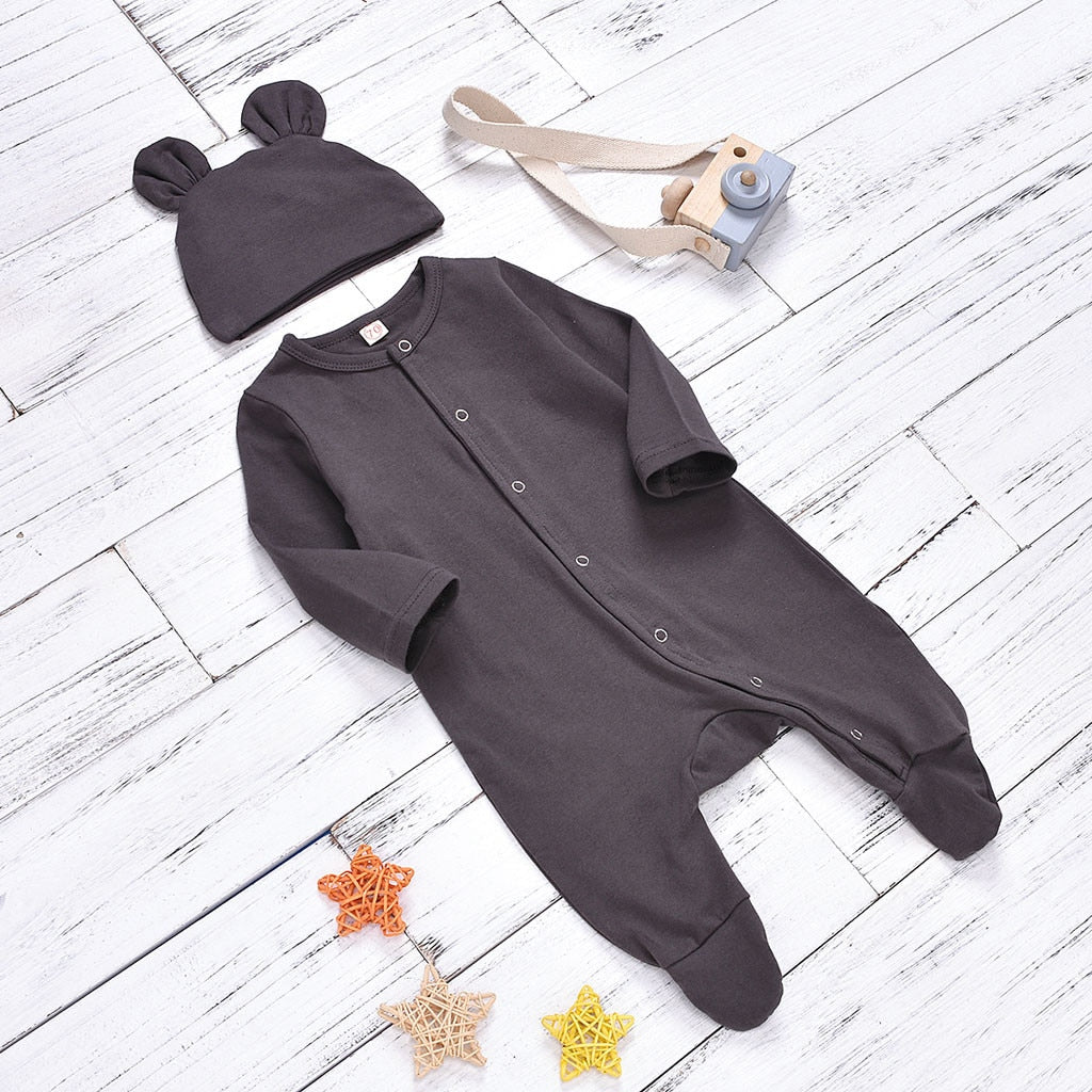 Newborn clothing Infant Baby Boy Girl Solid Romper