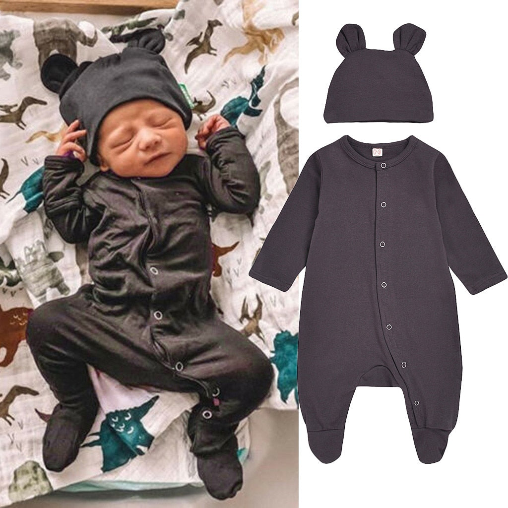 Newborn clothing Infant Baby Boy Girl Solid Romper