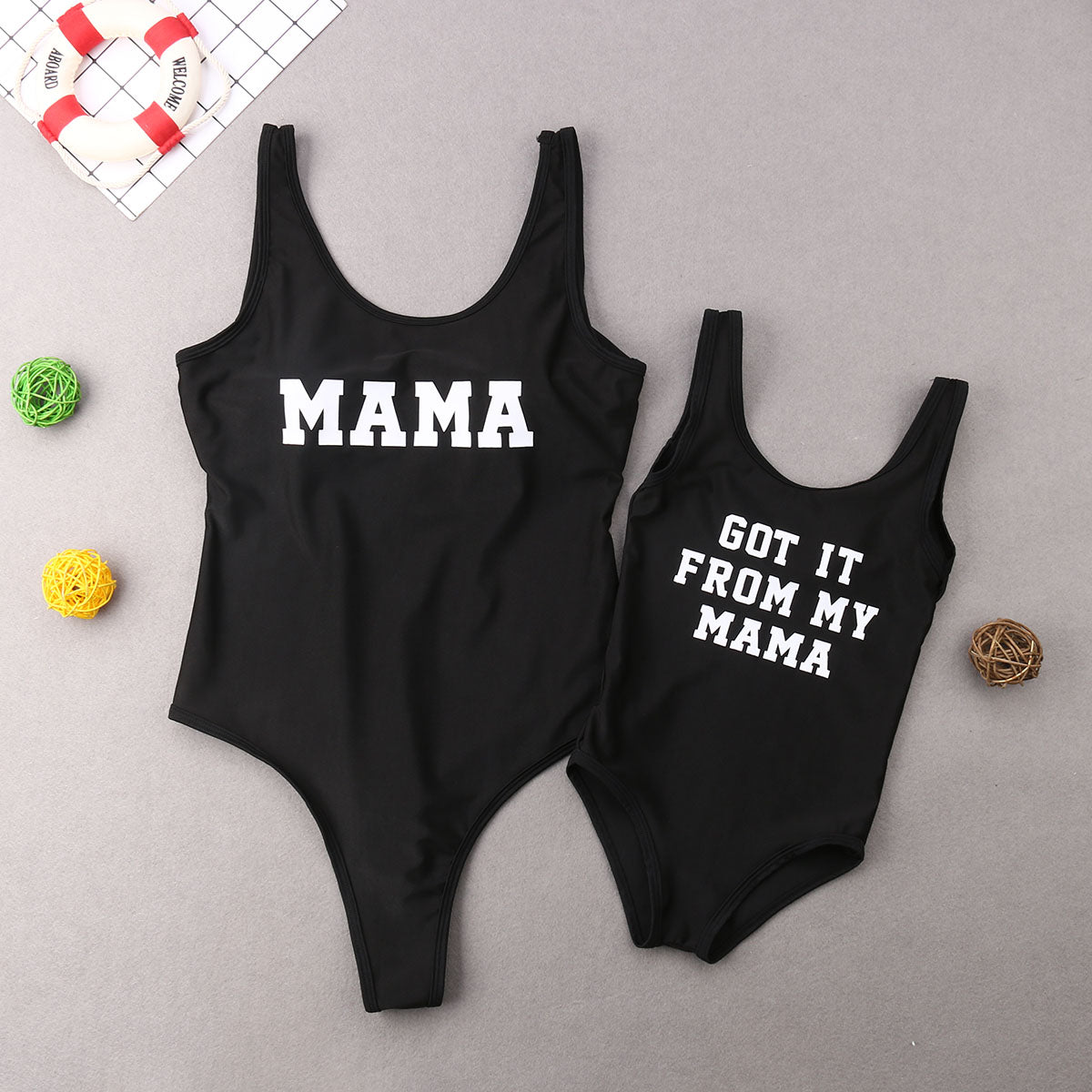 One Piece Swimwear Family Matching Swimsuit Mother