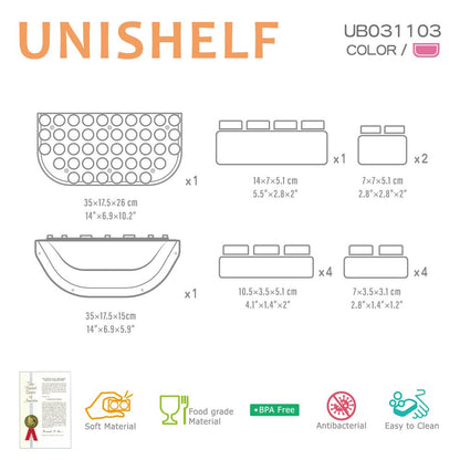 UNiPLAY Soft Building Blocks Storage Shelf Pink (#UB031103)