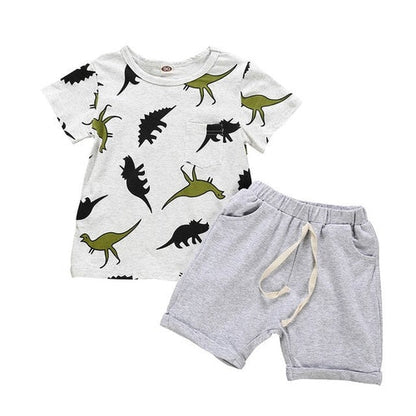 Summer 2Pcs Infant Baby Boys Short Sleeve Cartoon