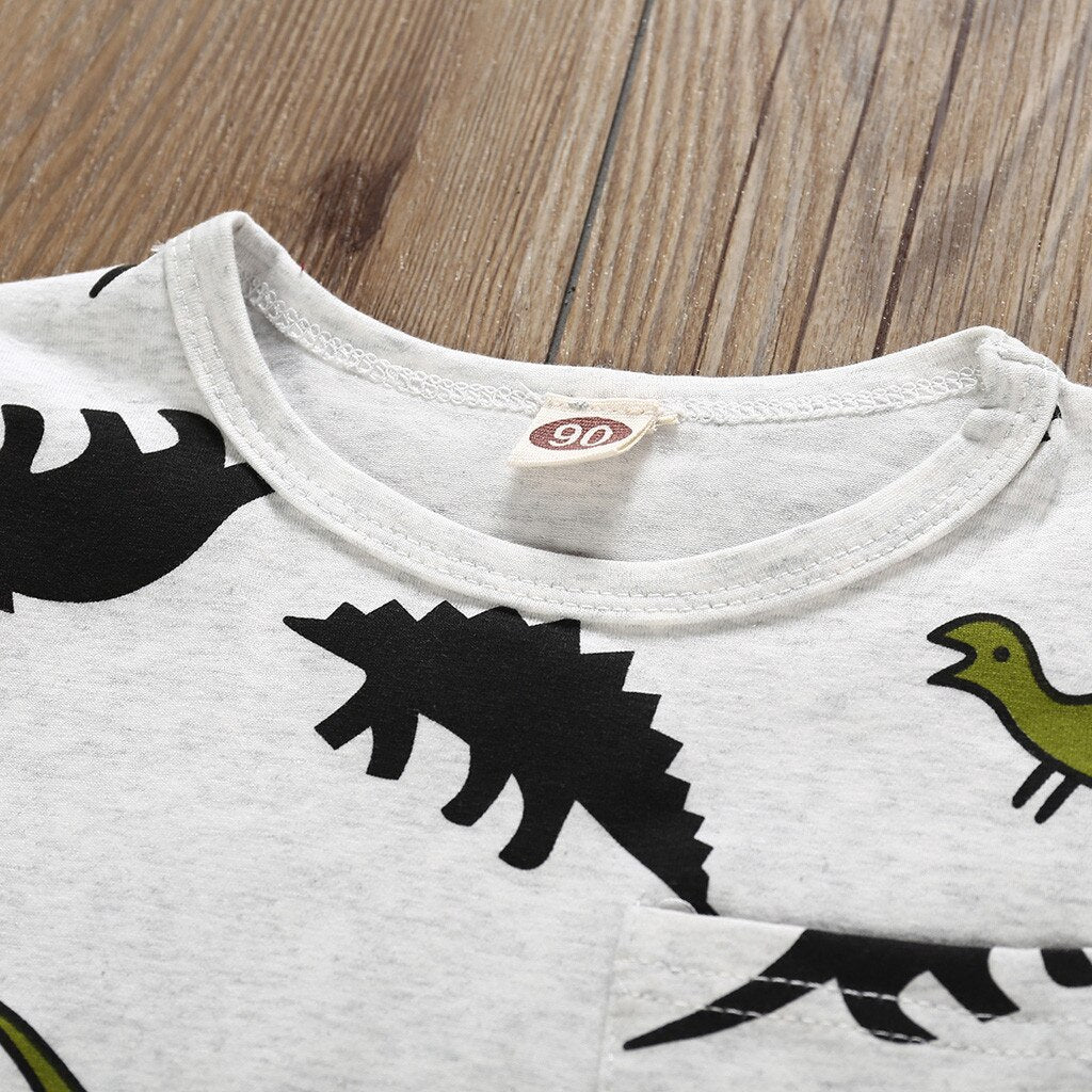 Summer 2Pcs Infant Baby Boys Short Sleeve Cartoon