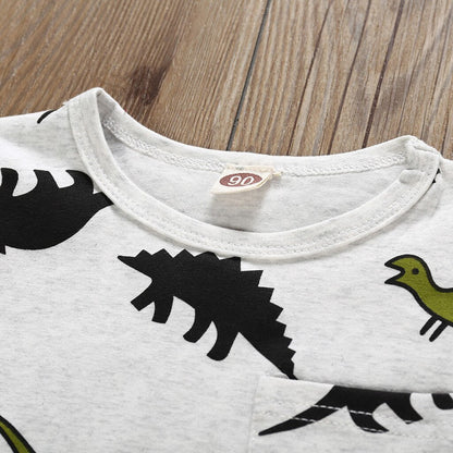 Summer 2Pcs Infant Baby Boys Short Sleeve Cartoon