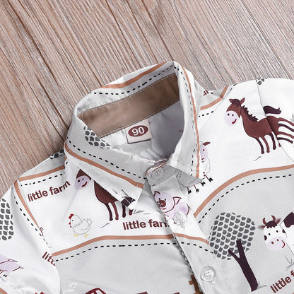 Toddler Baby Boys Clothes Set Gentleman Cartoon
