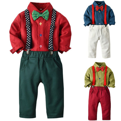 Toddler Baby Boys Gentleman Dot Bow Tie T Shirt