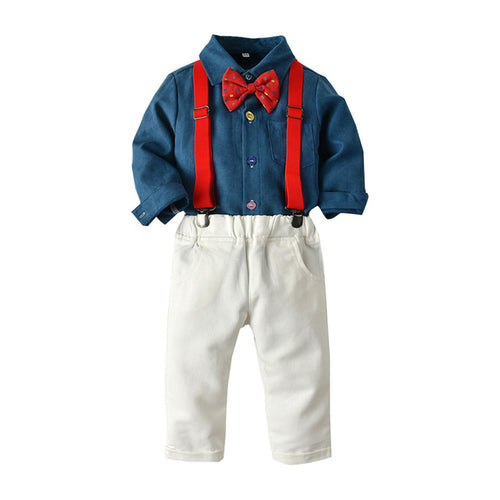 Toddler Baby Boys Gentleman Dot Bow Tie T Shirt