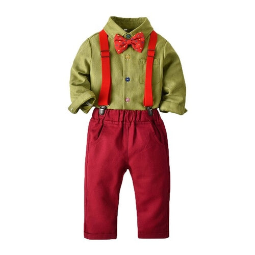 Toddler Baby Boys Gentleman Dot Bow Tie T Shirt