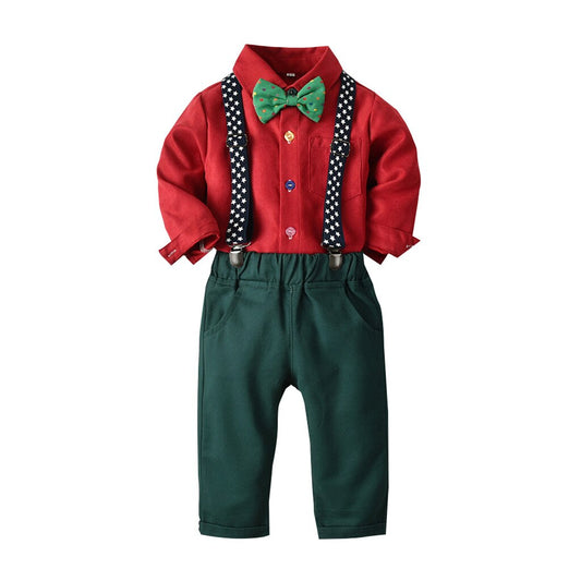 Toddler Baby Boys Gentleman Dot Bow Tie T Shirt