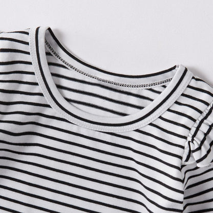 Toddler Baby Girl Stripe Romper Bodysuit+Frill