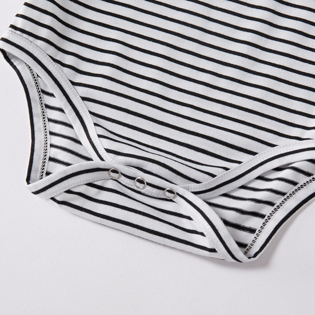 Toddler Baby Girl Stripe Romper Bodysuit+Frill
