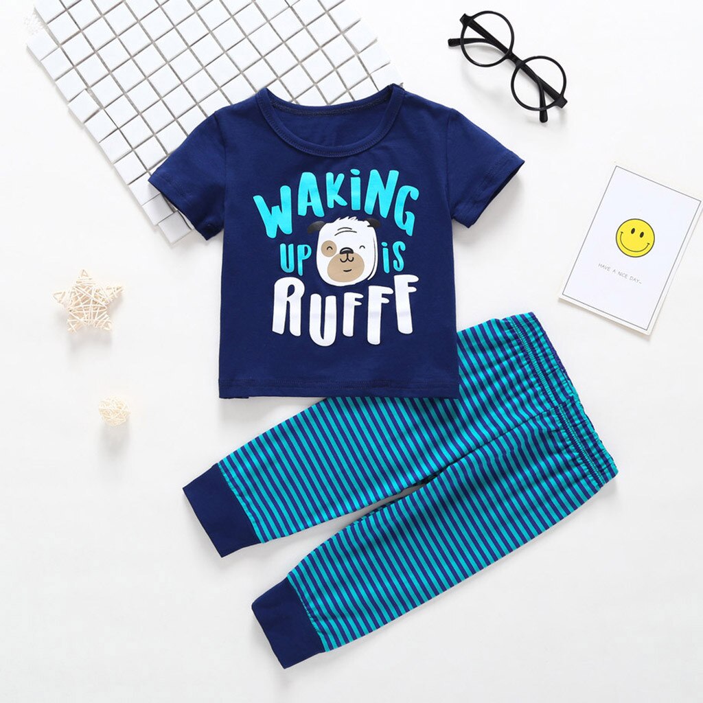 Toddler Boy Clothes Baby Short Sleeve Dog Print