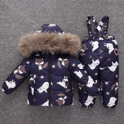 Toddler Boy Clothes Winter Faux Fur Hooded Parka