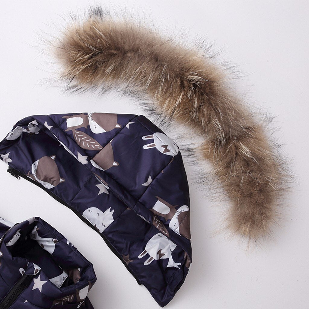 Toddler Boy Clothes Winter Faux Fur Hooded Parka