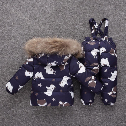 Toddler Boy Clothes Winter Faux Fur Hooded Parka