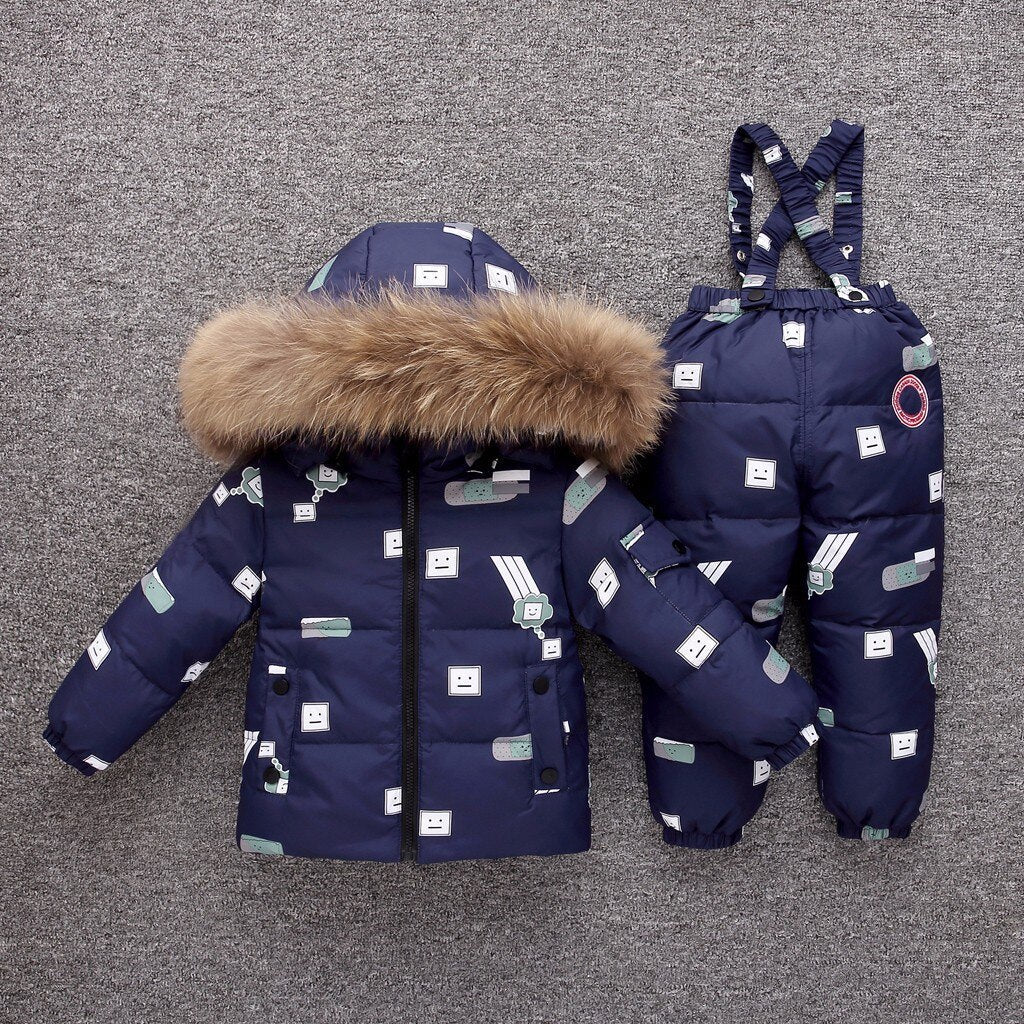 Toddler Boy Clothes Winter Faux Fur Hooded Parka