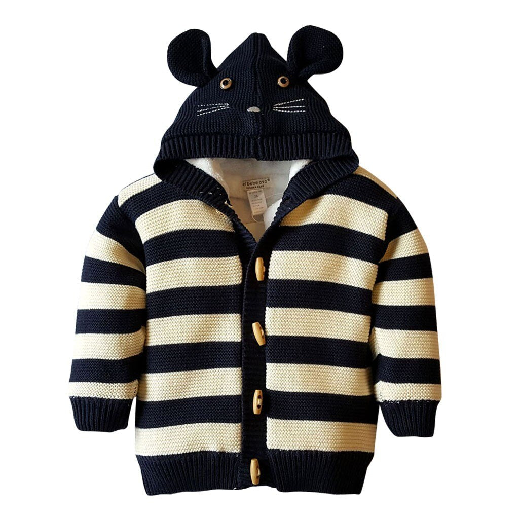 Toddler Infant Baby Boy Girl Warm Stripe Knitted