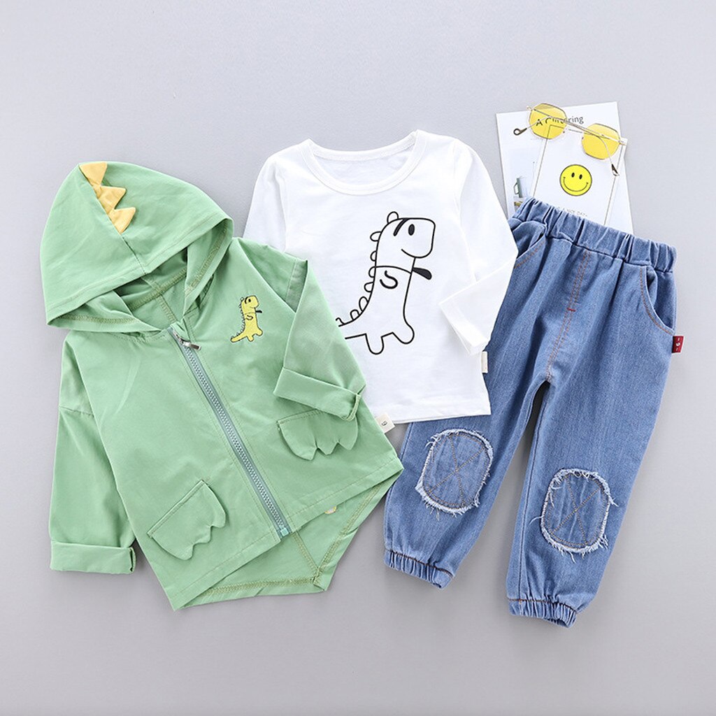 Toddler Kids Baby Boy Girl Hooded Cartoon dinosaur