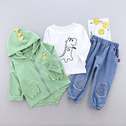 Toddler Kids Baby Boy Girl Hooded Cartoon dinosaur