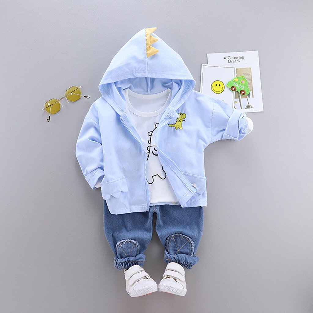 Toddler Kids Baby Boy Girl Hooded Cartoon dinosaur