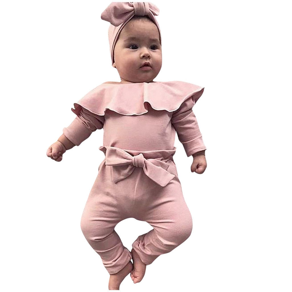 Toddler Kids Baby Girl Ruffled Leotard Jumpsuit