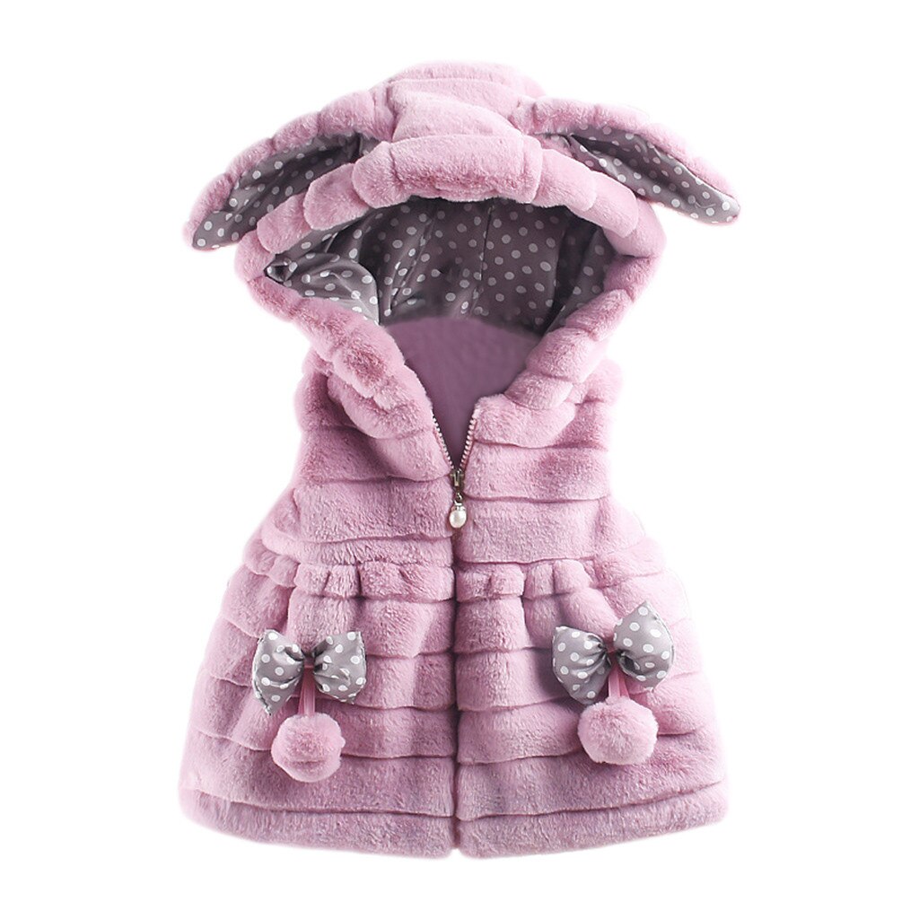 Toddler Kids Baby Girls Rabbit Ear Bow Thick Warm
