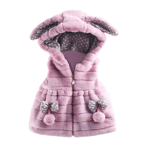 Toddler Kids Baby Girls Rabbit Ear Bow Thick Warm