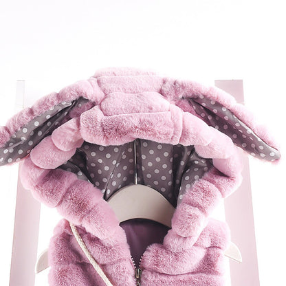 Toddler Kids Baby Girls Rabbit Ear Bow Thick Warm