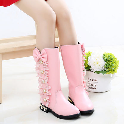 Winter Kids Baby Girls long boots Princess Shoes