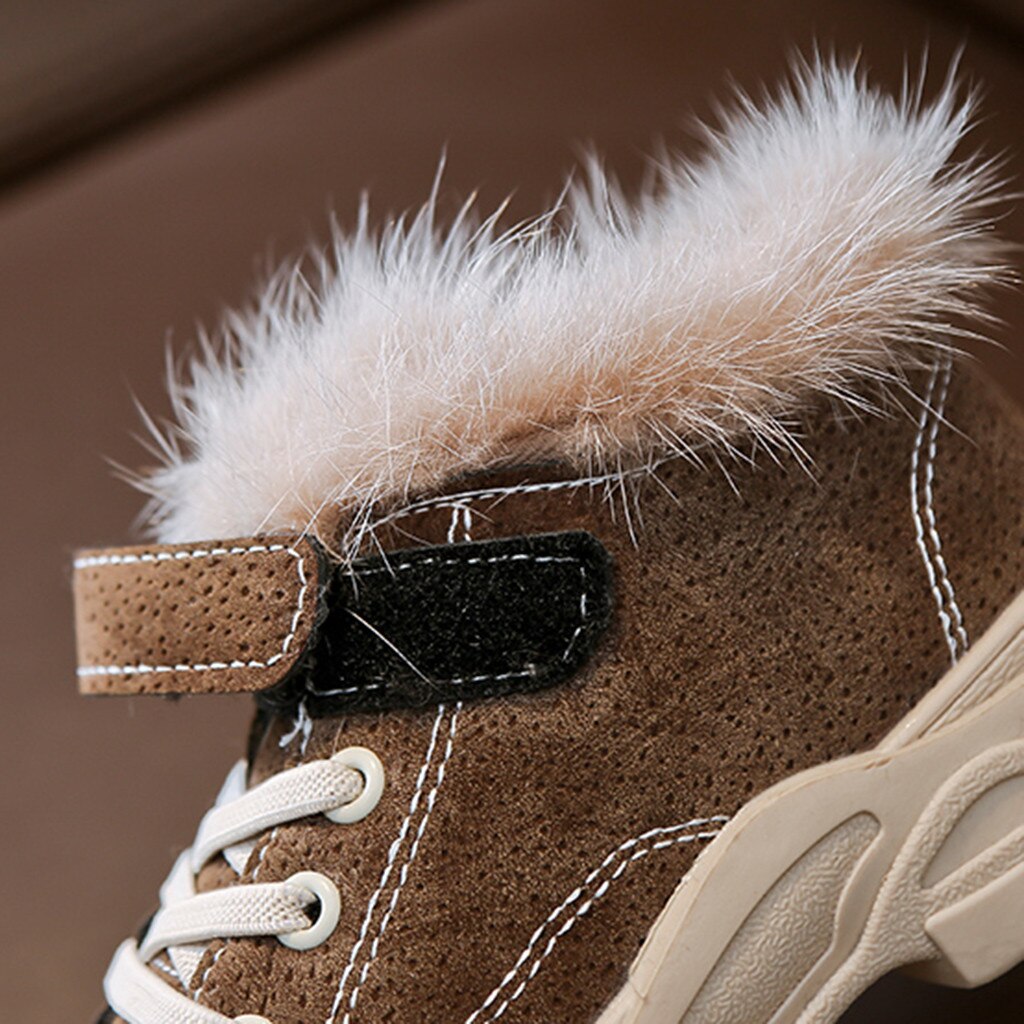 Winter New Kids Casual Sneakers Baby Girls Fur