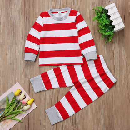 Xmas Stripe Family Matching Christmas Pajamas PJs