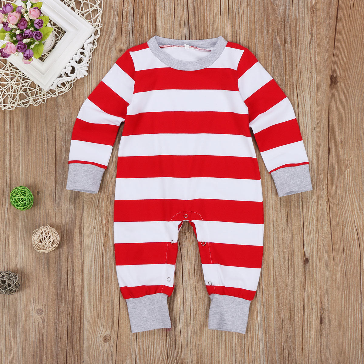 Xmas Stripe Family Matching Christmas Pajamas PJs