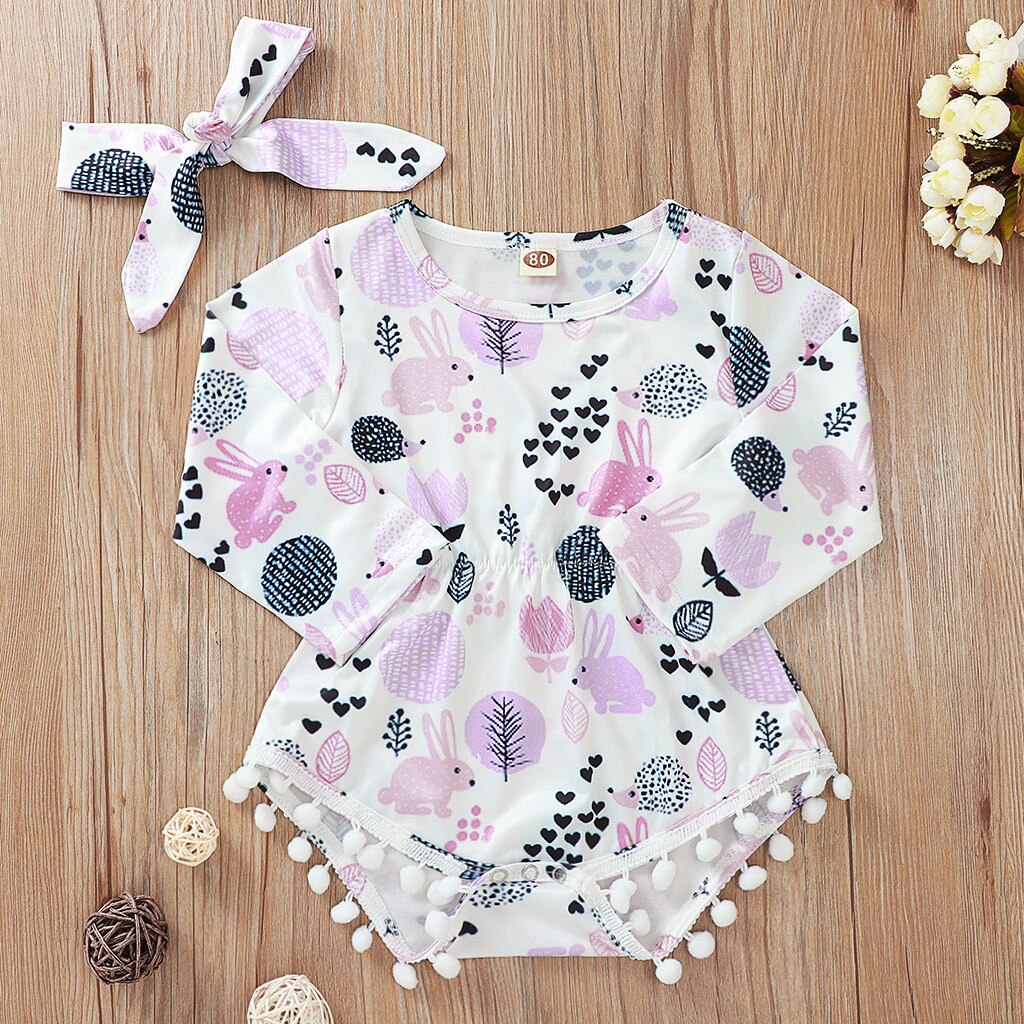 autumn Newborn Infant Baby Girls Cartoon Romper
