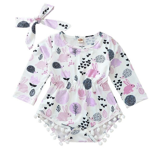 autumn Newborn Infant Baby Girls Cartoon Romper