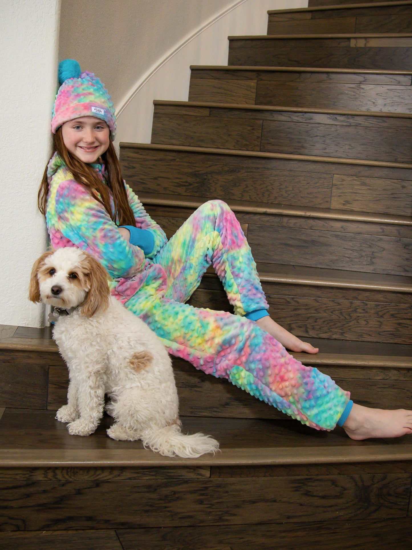 Girls Joggers - 2 Pack | Cotton Candy Tie Dye & Inspiration Blue |