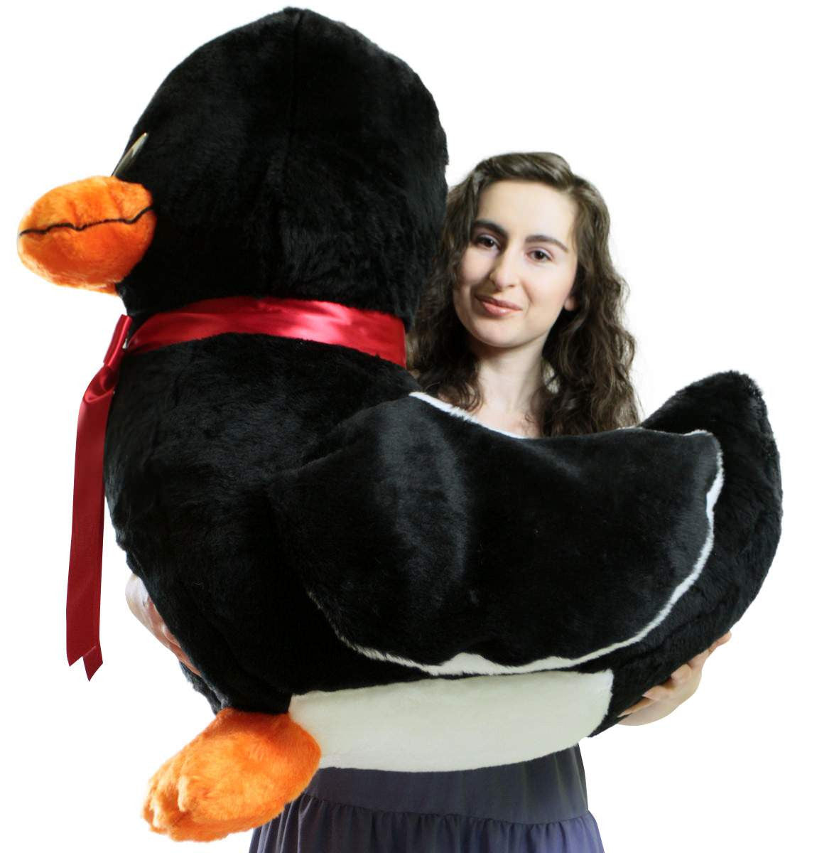 American Made Giant Stuffed Black Duck 36 Inch Soft Plush Ducky 3 Feet