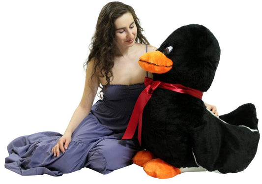 American Made Giant Stuffed Black Duck 36 Inch Soft Plush Ducky 3 Feet