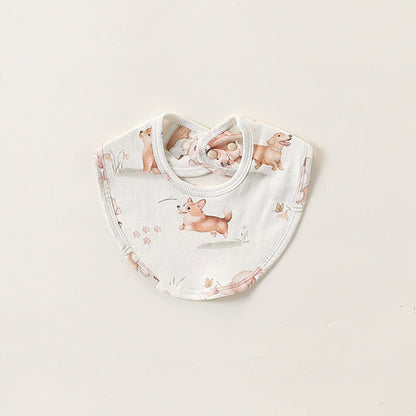 Adorable Cartoon Cotton Snap-on Bib