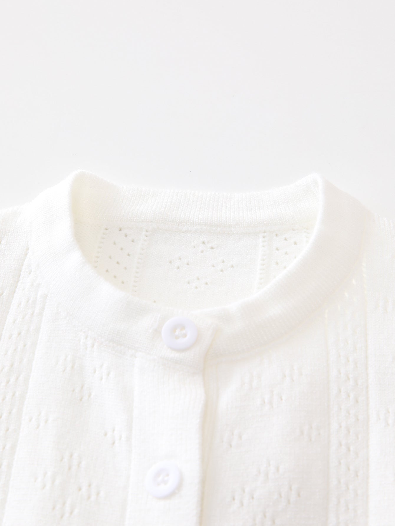 Summer New Arrival Baby Unisex Solid Color Short Sleeves Hollow Out