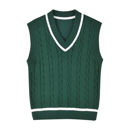 Baby Crochet Knit Pattern V-Neck Sleeveless Vest Sweater