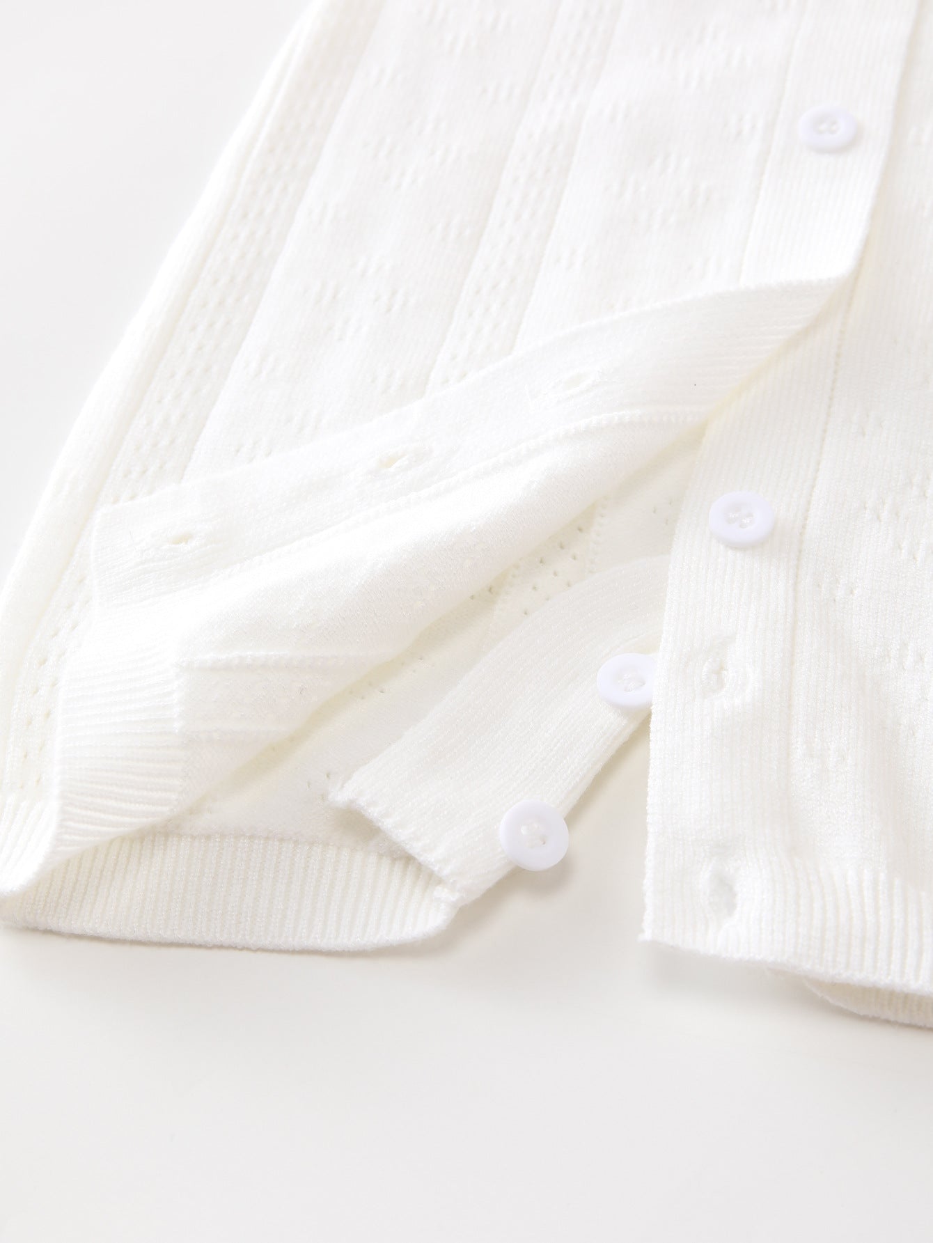 Summer New Arrival Baby Unisex Solid Color Short Sleeves Hollow Out