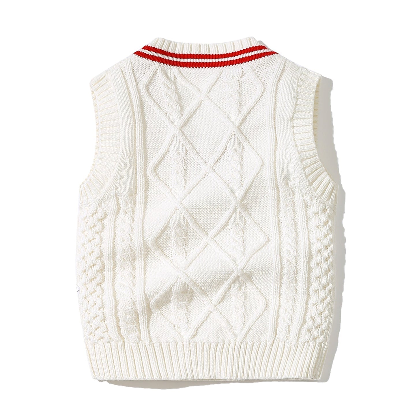 Baby Crochet Knitting Pattern Striped V-Neck Design College Style