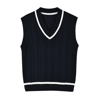 Baby Crochet Knit Pattern V-Neck Sleeveless Vest Sweater