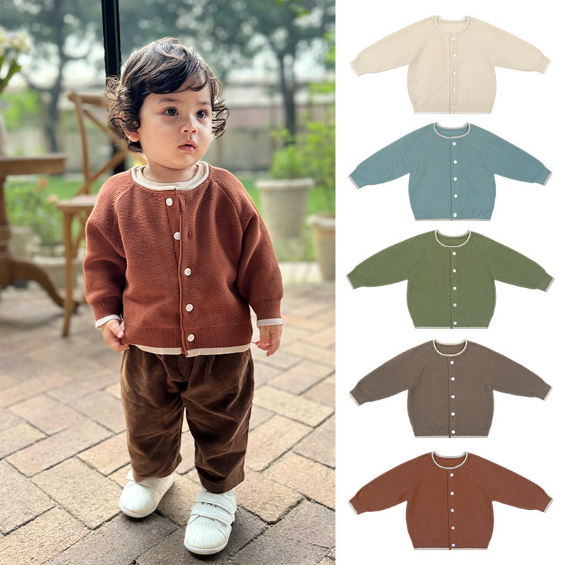 Autumn New Arrival Baby Kids Unisex Comfortable Plain Knitted Long