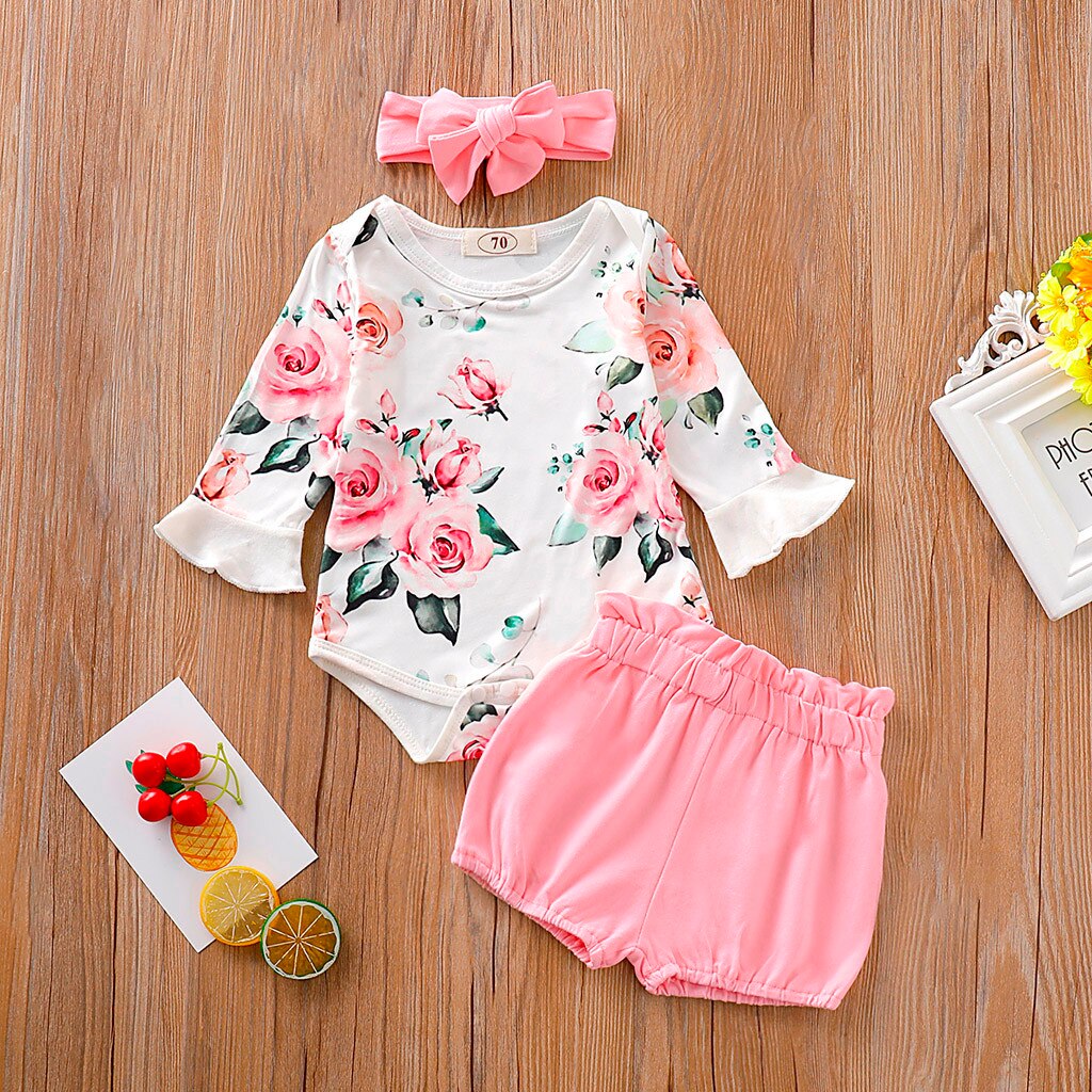 toddler girl clothes Flare Sleeve Floral Romper