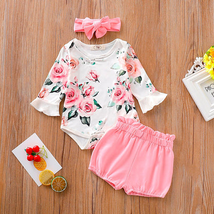 toddler girl clothes Flare Sleeve Floral Romper