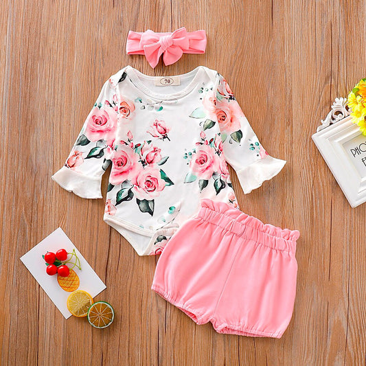 toddler girl clothes Flare Sleeve Floral Romper