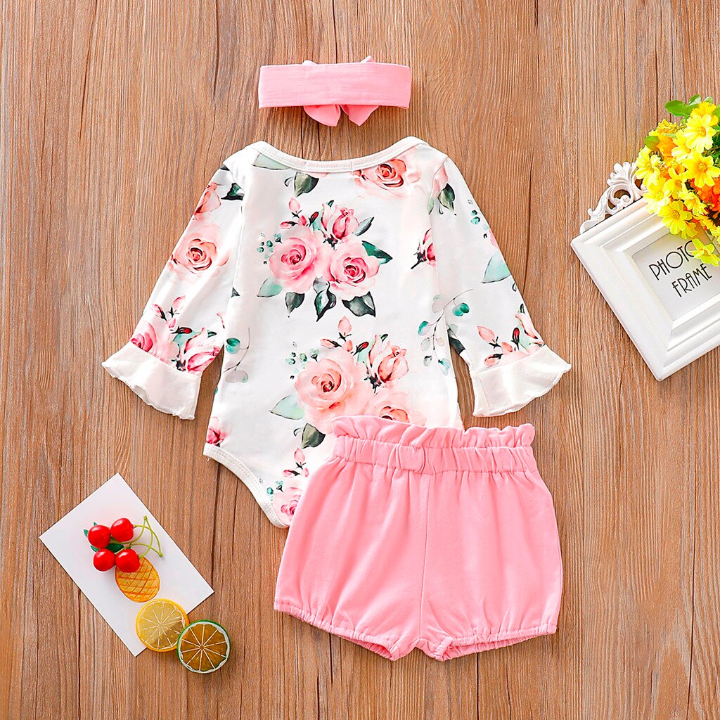 toddler girl clothes Flare Sleeve Floral Romper