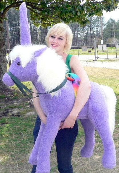 American Made Giant Stuffed Unicorn 36 Inch Soft Purple Made in USA